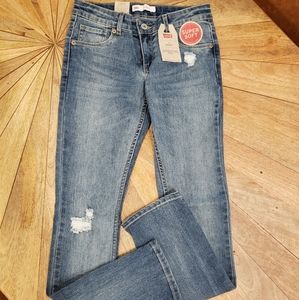 NWT New Girls Levi's 711 Skinny Distressed Blue Jeans 14R Regular